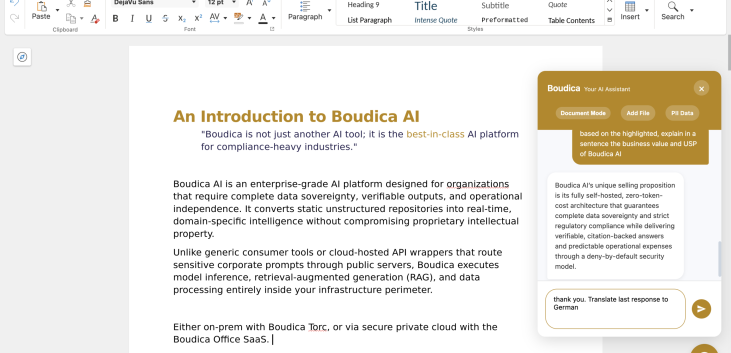 Boudica Office SaaS Screenshot