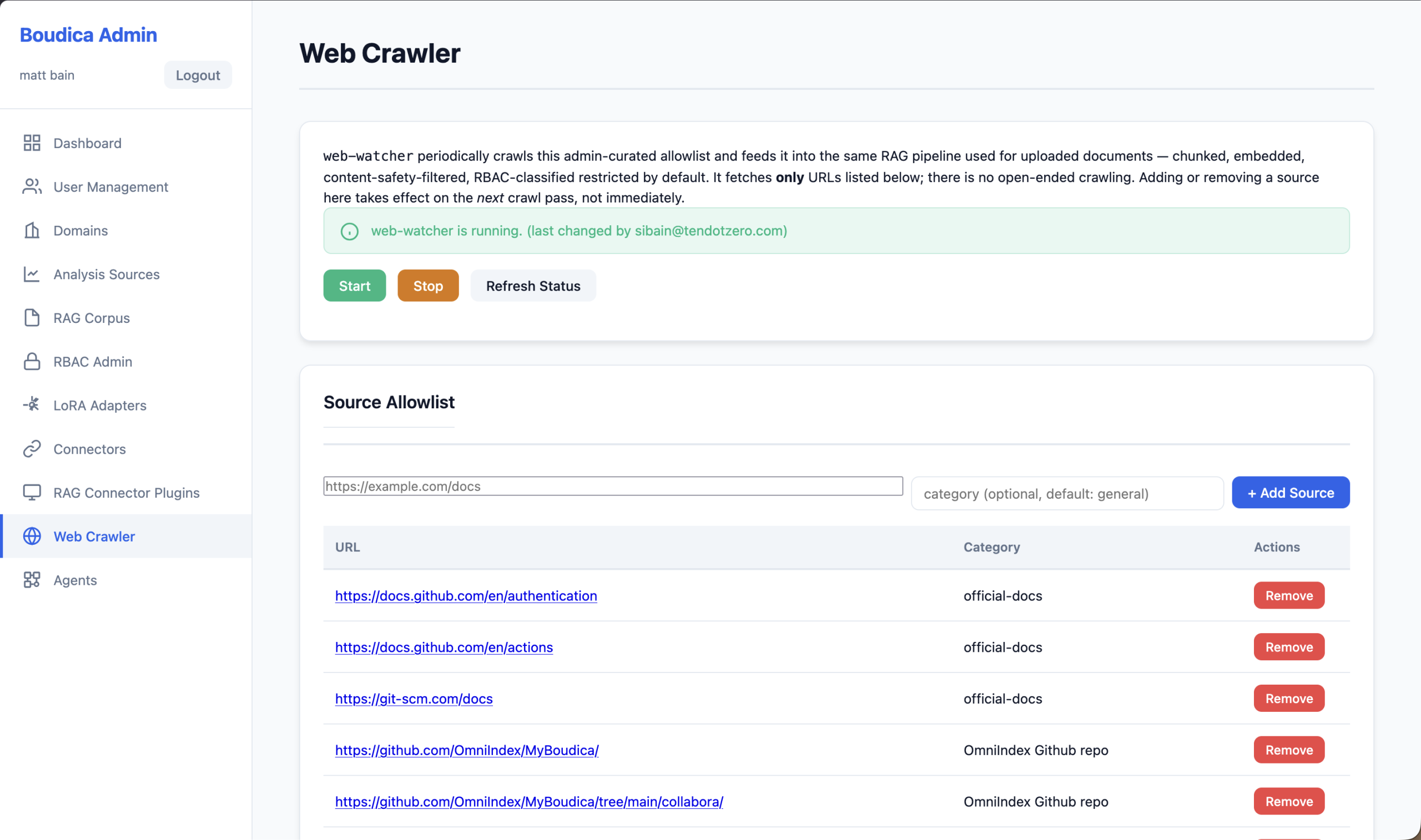 Boudica AI Web Crawler Screenshot